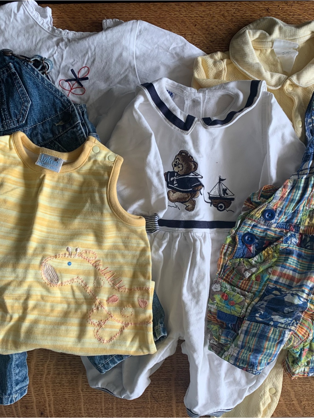 Baby | Lot of Vintage Baby Clothes, One Pieces and Overalls, Sizes NB-12M